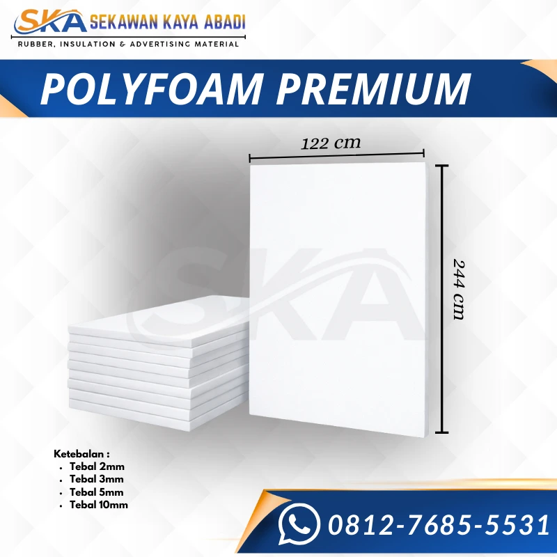 material advertising polyfoam 3mm ukuran 122cm x 244cm sekawan kaya abadi