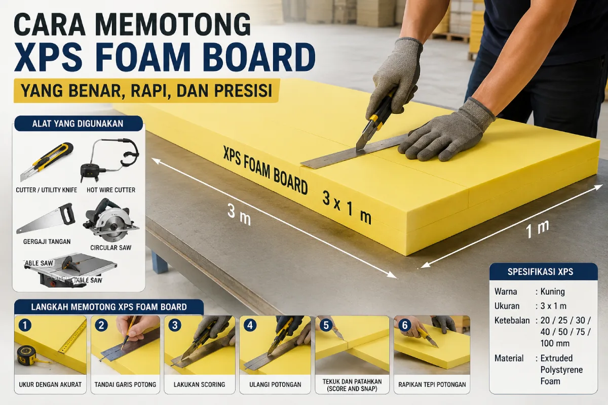 cara memotong xps foam board