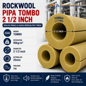 Jual Rockwool Pipa Tombo 2.5 Inch 90kg/m3