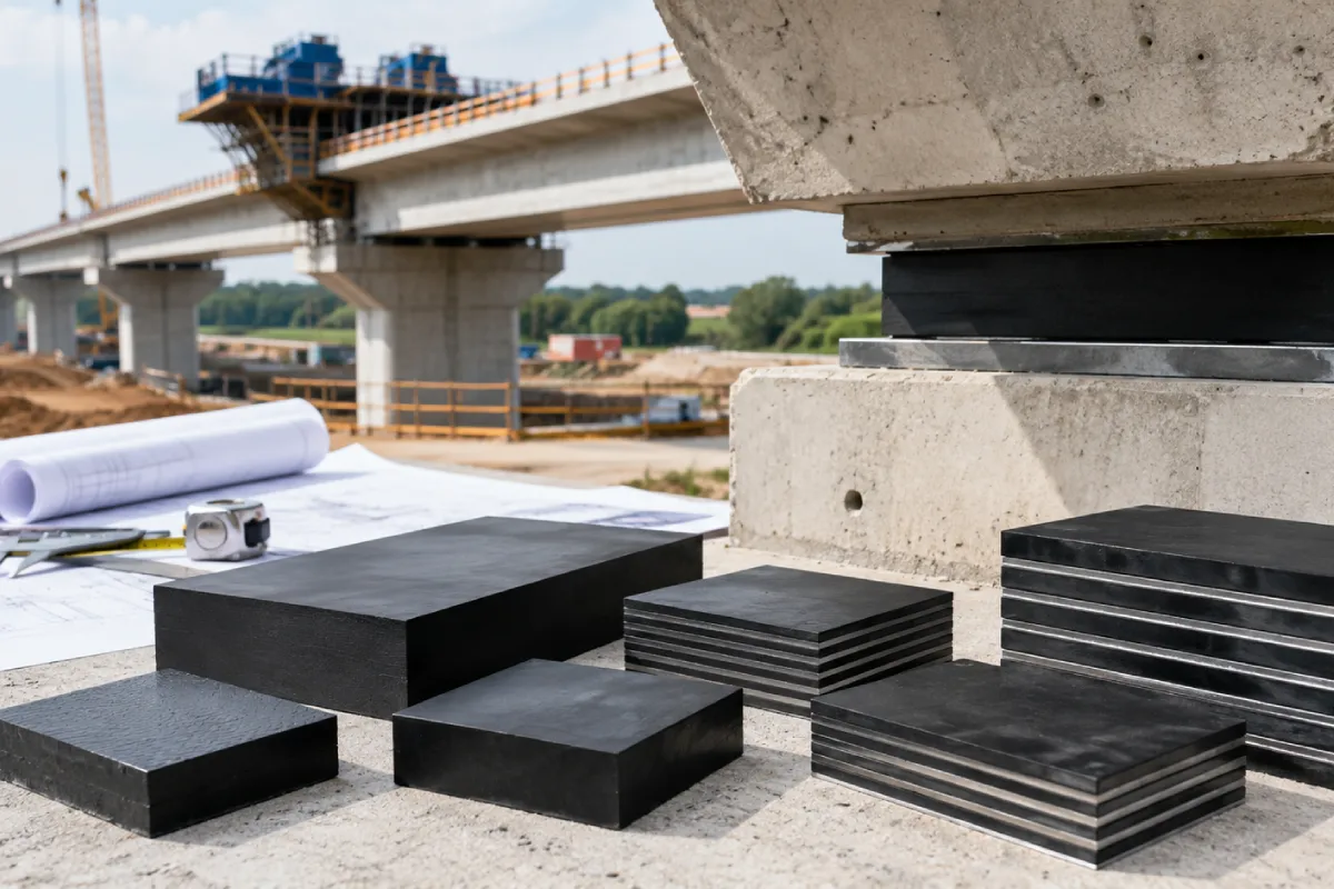 Ukuran elastomer jembatan untuk menentukan dimensi elastomer bearing pad pada proyek konstruksi jembatan